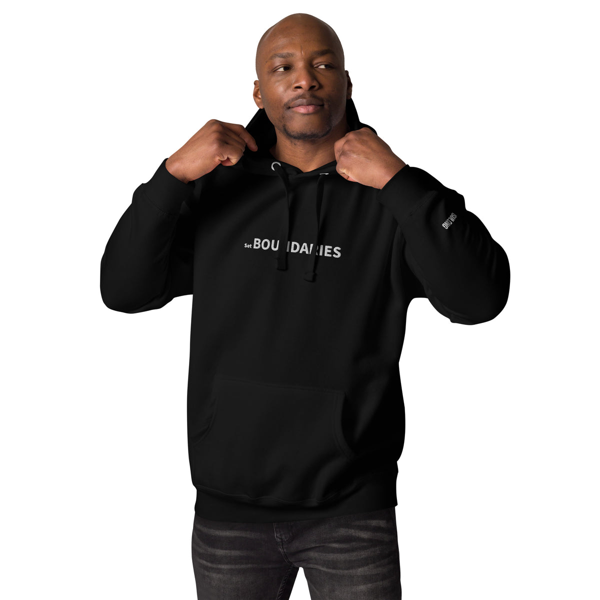 Embroidered Boundaries Logo Hoodie Sweatshirt Unisex