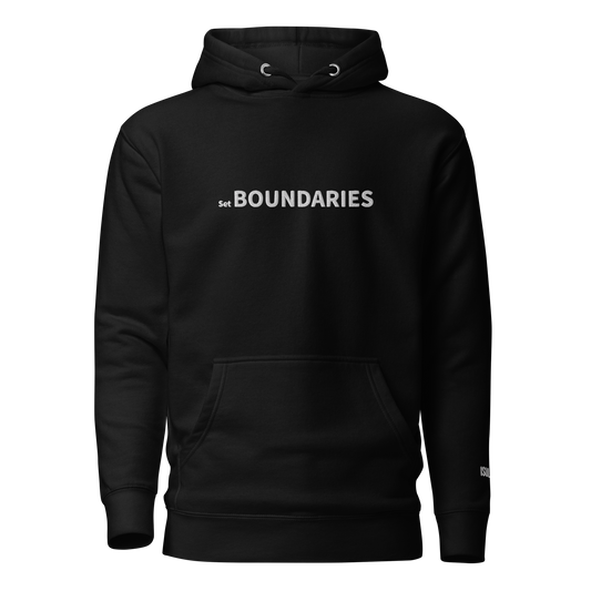 Embroidered Boundaries Logo Hoodie Sweatshirt Unisex